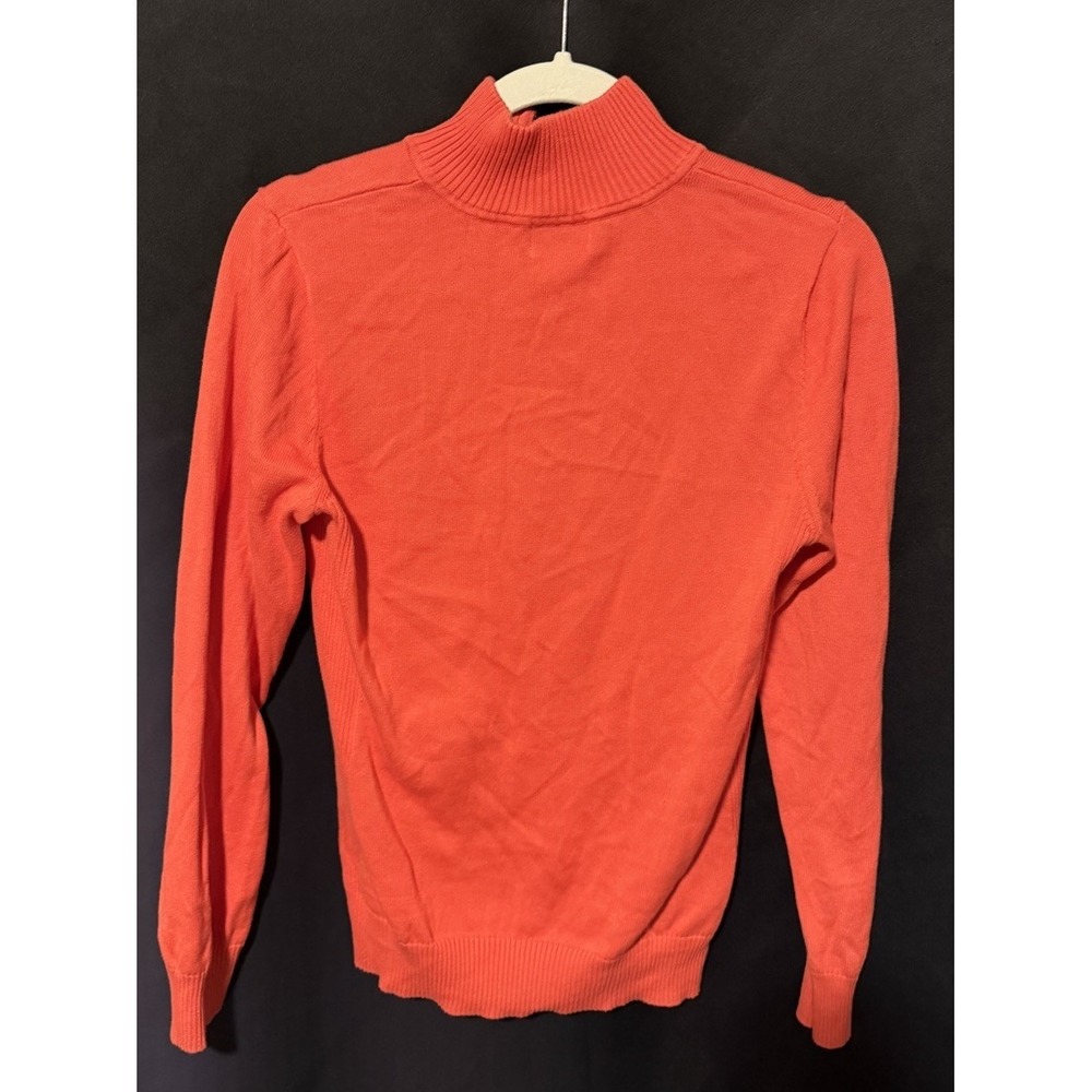 Foxcroft Pumpkin Supima Cotton Quarter 1/4 Zip Pullover Sweater Medium Orange - Picture 2 of 8